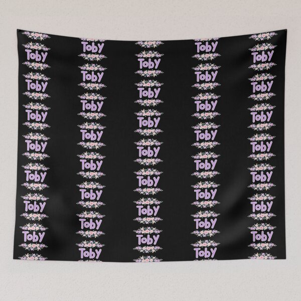 Item preview, Purple Flower Toby Name Label (Black) designed and sold by NormadWorld.