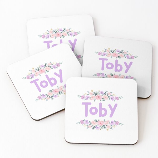 Item preview, Purple Flower Toby Name Label designed and sold by NormadWorld.