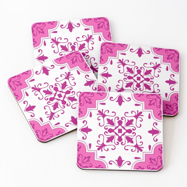 Item preview, Cute Pink Azulejo Portuguese Tile Vector Artwork 21 designed and sold by ilonitta.
