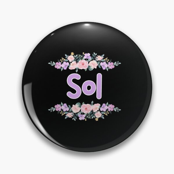 Item preview, Purple Flower Sol Name Label (Black) designed and sold by NormadWorld.