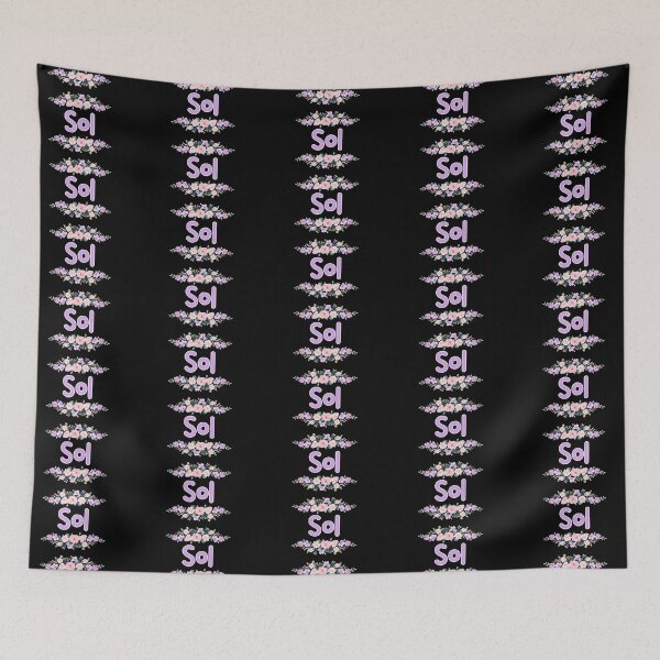 Item preview, Purple Flower Sol Name Label (Black) designed and sold by NormadWorld.