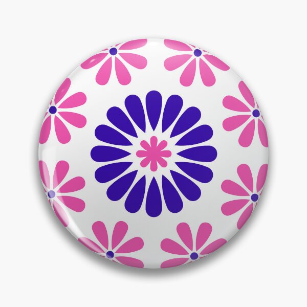Item preview, Cute Pink and Blue Flower Azulejo Portuguese Tile Vector Artwork 23 designed and sold by ilonitta.