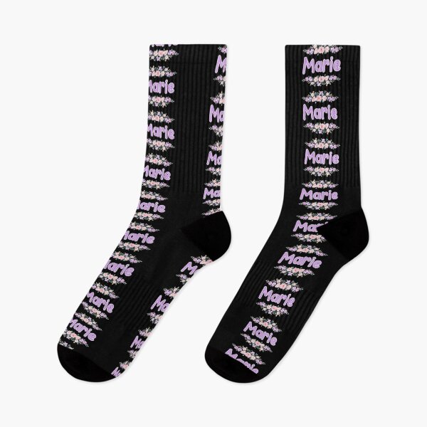 Item preview, Purple Flower Marie Name Label (Black) designed and sold by NormadWorld.