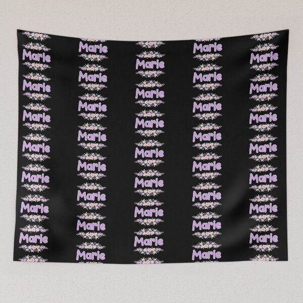 Item preview, Purple Flower Marie Name Label (Black) designed and sold by NormadWorld.