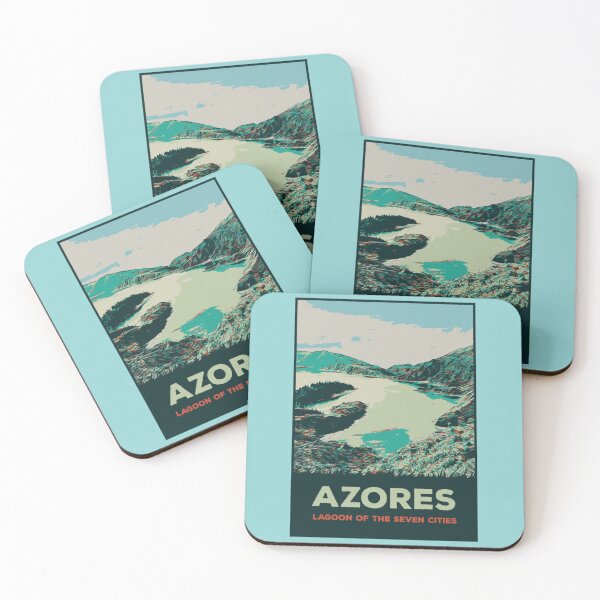 Item preview, Seven Cities Lagoon Splendor: Azores Landscape Illustration designed and sold by Lemomo-artworks.
