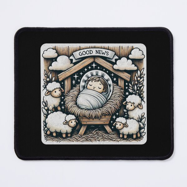 Item preview, Newborn King Jesus Manger Baby Sheep Good News Gospel designed and sold by plushism.