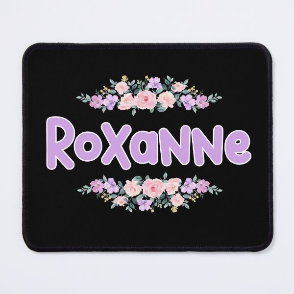 Item preview, Purple Flower Roxanne Name Label (Black) designed and sold by NormadWorld.