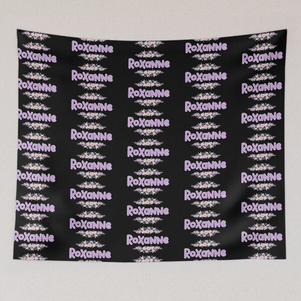 Item preview, Purple Flower Roxanne Name Label (Black) designed and sold by NormadWorld.