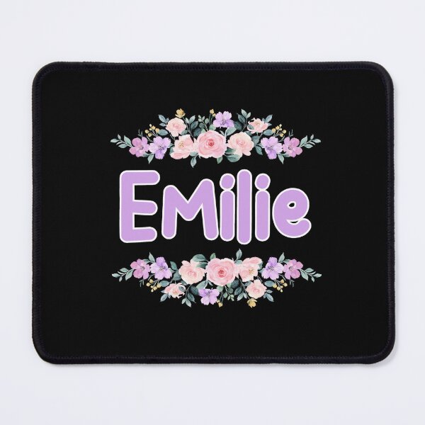 Item preview, Purple Flower Emilie Name Label (Black) designed and sold by NormadWorld.