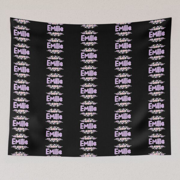 Item preview, Purple Flower Emilie Name Label (Black) designed and sold by NormadWorld.