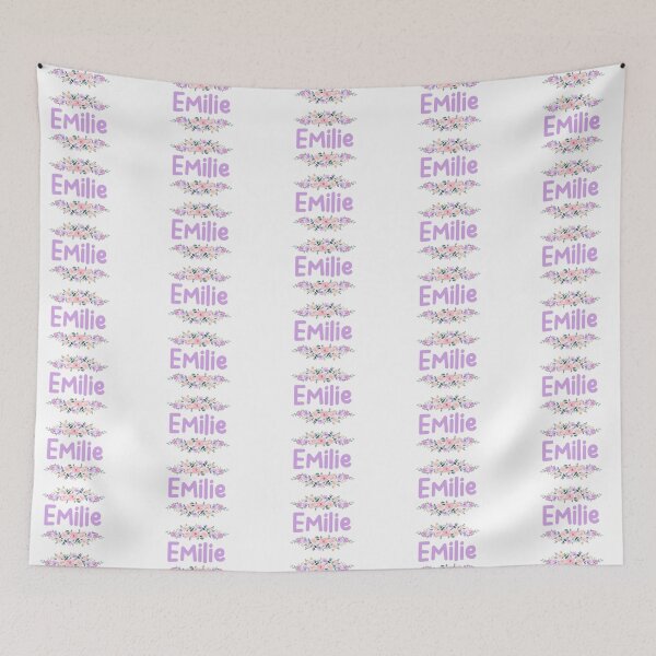 Item preview, Purple Flower Emilie Name Label designed and sold by NormadWorld.
