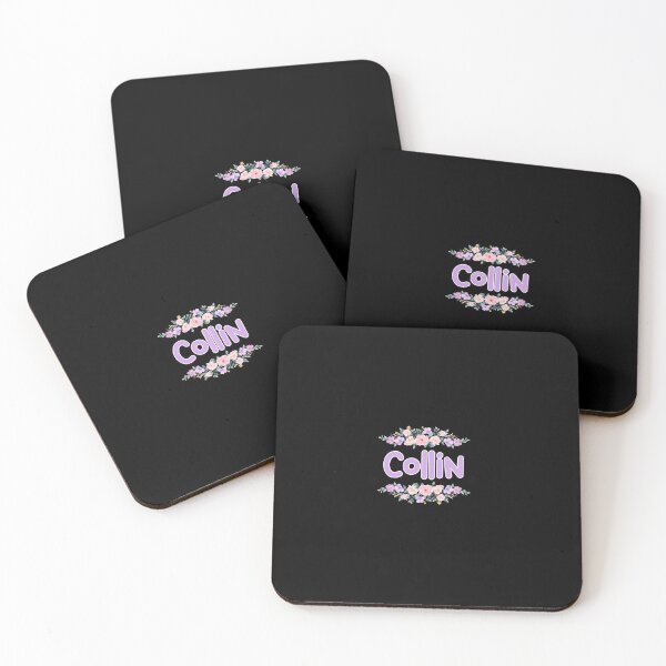 Item preview, Purple Flower Collin Name Label (Black) designed and sold by NormadWorld.