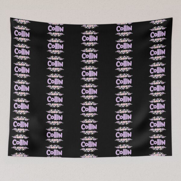 Item preview, Purple Flower Collin Name Label (Black) designed and sold by NormadWorld.