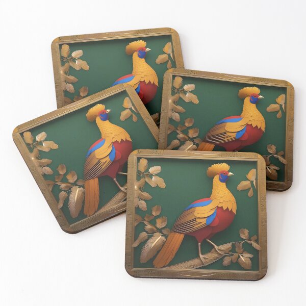Item preview, FRAMED GOLDEN PHEASANT designed and sold by PIGCASSOSAIART.
