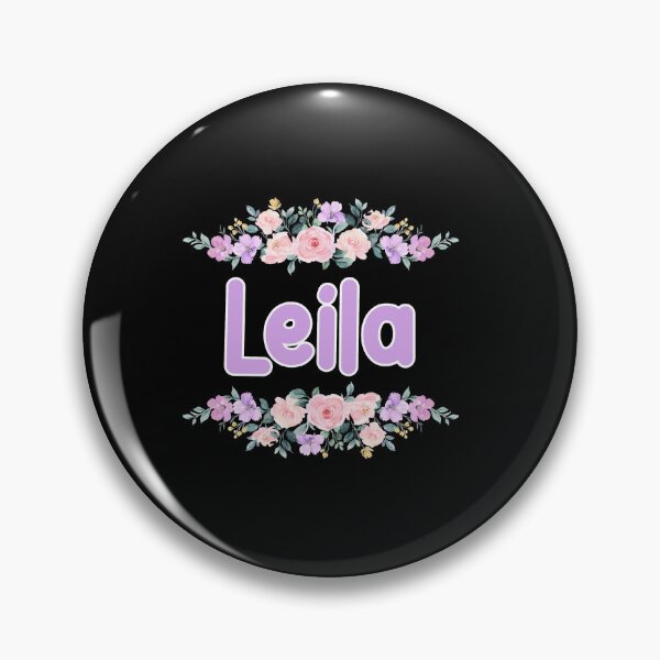 Item preview, Purple Flower Leila Name Label (Black) designed and sold by NormadWorld.