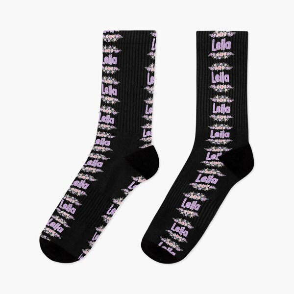 Item preview, Purple Flower Leila Name Label (Black) designed and sold by NormadWorld.