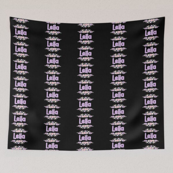 Item preview, Purple Flower Leila Name Label (Black) designed and sold by NormadWorld.