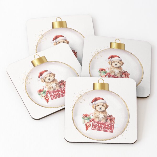 Item preview, "Santa Puppy" Charming and Sweet Christmas Snow Puppy Design designed and sold by Lunardreams54.