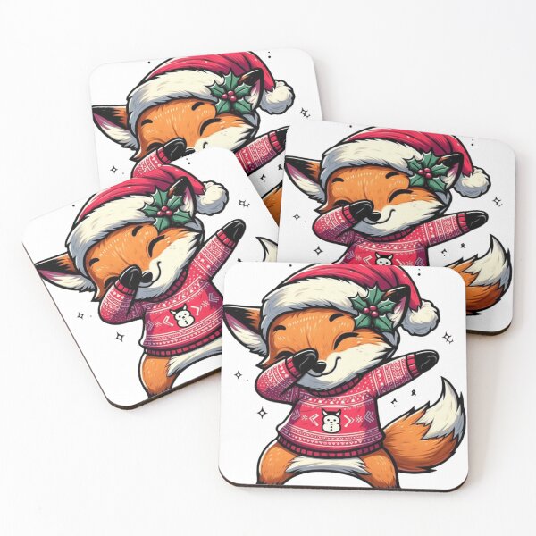 Item preview, Dabbing Fox with Santa Hat designed and sold by HeadTurningArt.