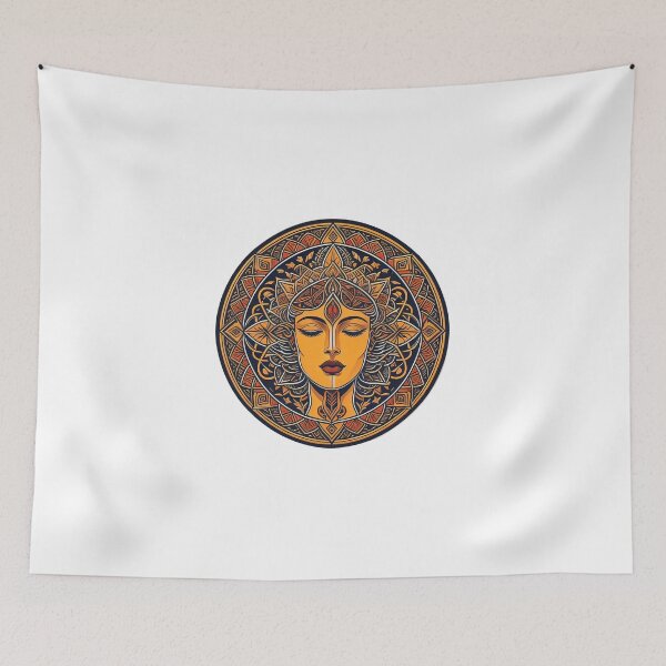 Item preview, Colorful vector illustration of the face of the ancient Greek goddess Agora designed and sold by Sanan Israyilli.