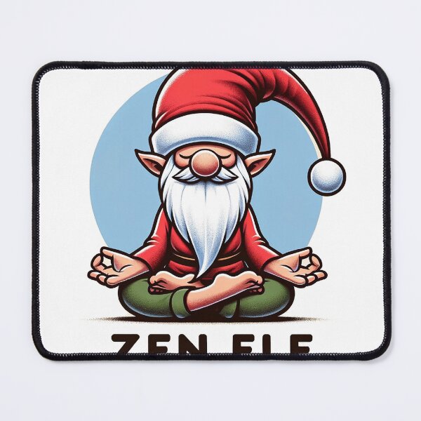 Item preview, Zen Elf Gnome in Santa Hat - Peaceful Humor designed and sold by PixelProphets.