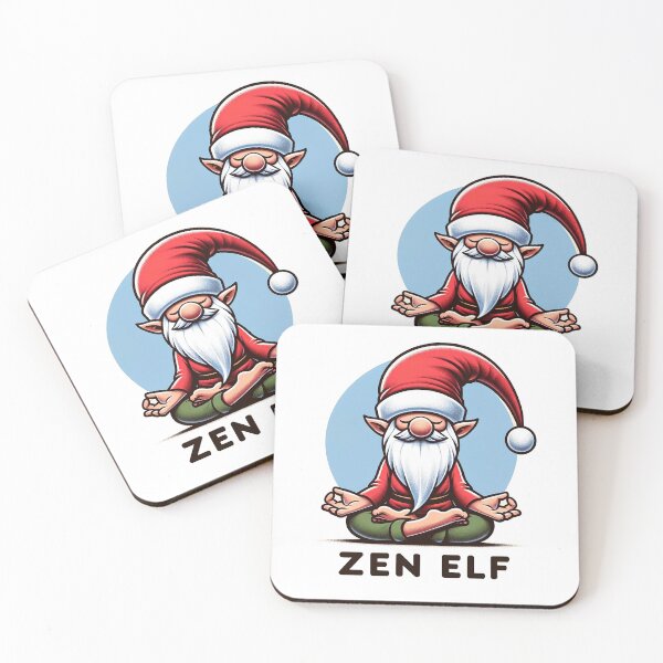 Item preview, Zen Elf Gnome in Santa Hat - Peaceful Humor designed and sold by PixelProphets.