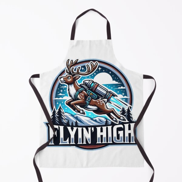 Item preview, Flyin' High - Reindeer Soaring with Jetpack designed and sold by PixelProphets.