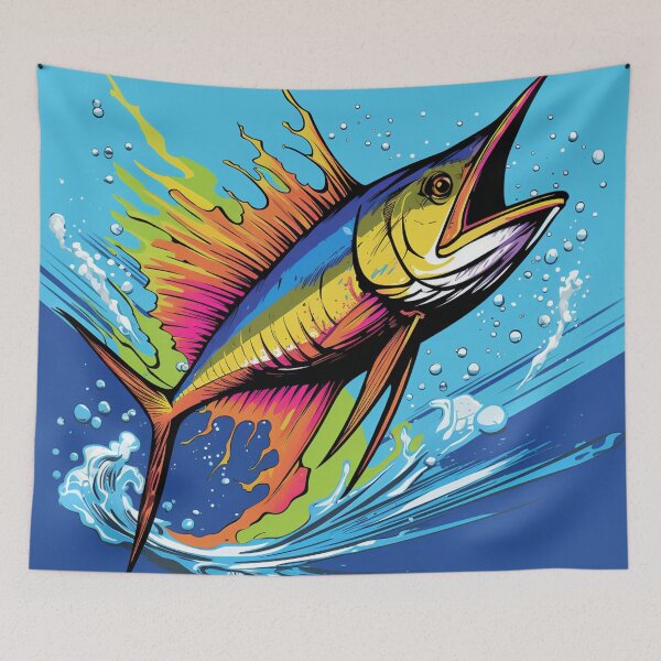 Item preview, Marlin Fish Cartoon Pop Art 1 designed and sold by AstroRisq.