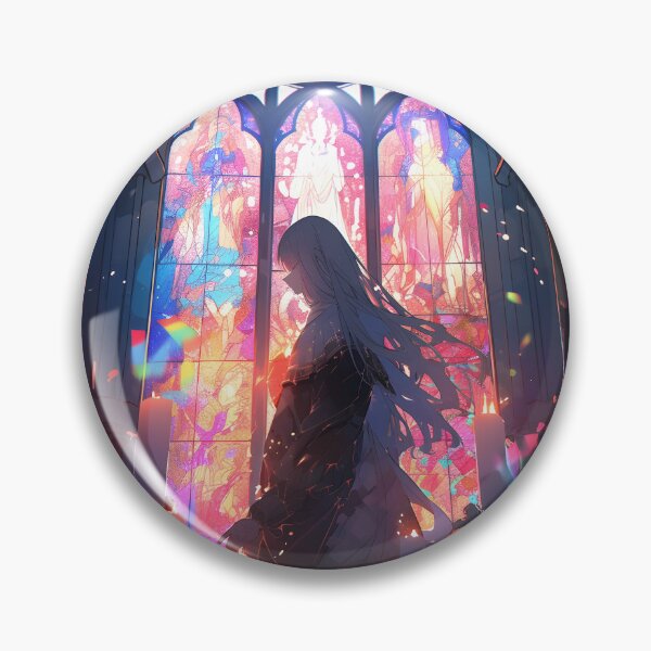 Item preview, Anime religious girl in Cathedral with candles art designed and sold by TheArtistOf2022.