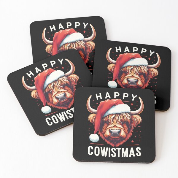 Item preview, Highland Cow Happy Cowistmas Christmas Cow design designed and sold by SideKickCreates.