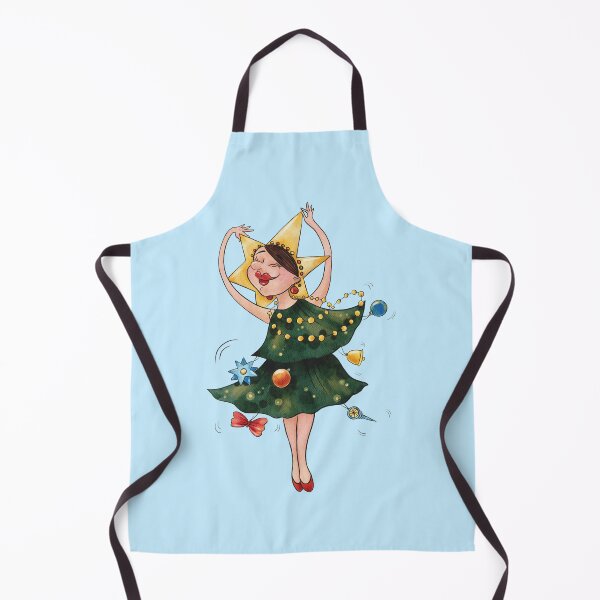 Item preview, Christmas Star Girl in a green dress adorned with lights and decorations designed and sold by Catsspirit.