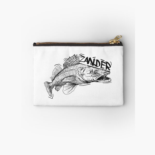 Item preview, Black and white illustration of a Zander in Graffiti Style designed and sold by FishingMD.