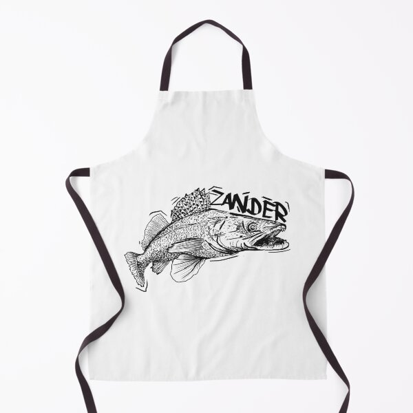 Item preview, Black and white illustration of a Zander in Graffiti Style designed and sold by FishingMD.