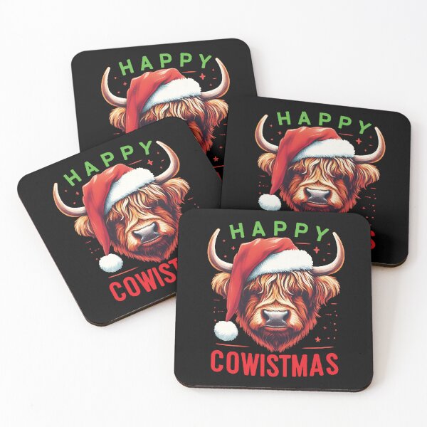 Item preview, Highland Cow Happy Cowistmas Christmas Cow design designed and sold by SideKickCreates.