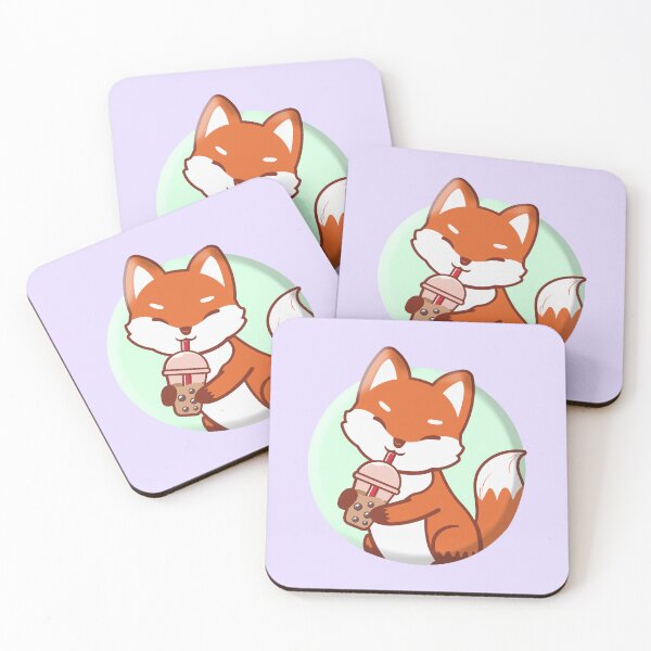 Item preview, Fox Cute Drinking Boba designed and sold by franktact.