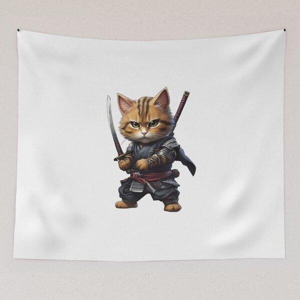 Item preview, Funny cat samurai designed and sold by Promarkets.