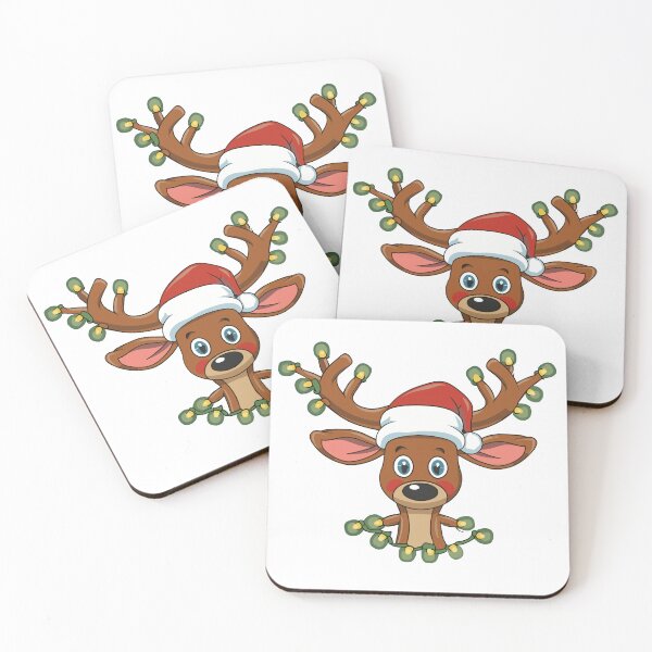 Item preview, Funny reindeer in Santa's hat designed and sold by MarshalFamily.