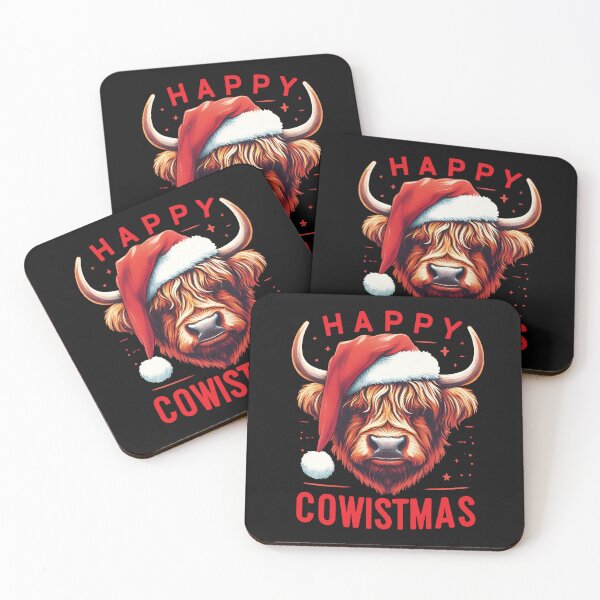 Item preview, Highland Cow Happy Cowistmas Christmas Cow design designed and sold by SideKickCreates.