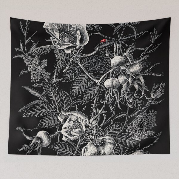 Item preview, Rosa ragusa and Privet (scraperboard) designed and sold by Painting By Nature.