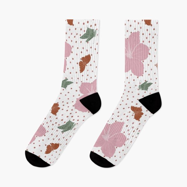 Item preview, Festive Christmas flower and butterflies - pink white designed and sold by SerahO.