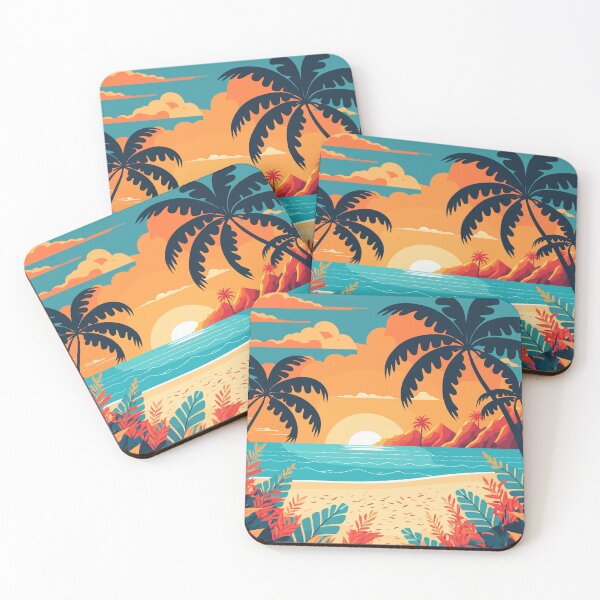 Item preview, Sunset By The Tropical Summer Beach designed and sold by Vector Scout Lab.