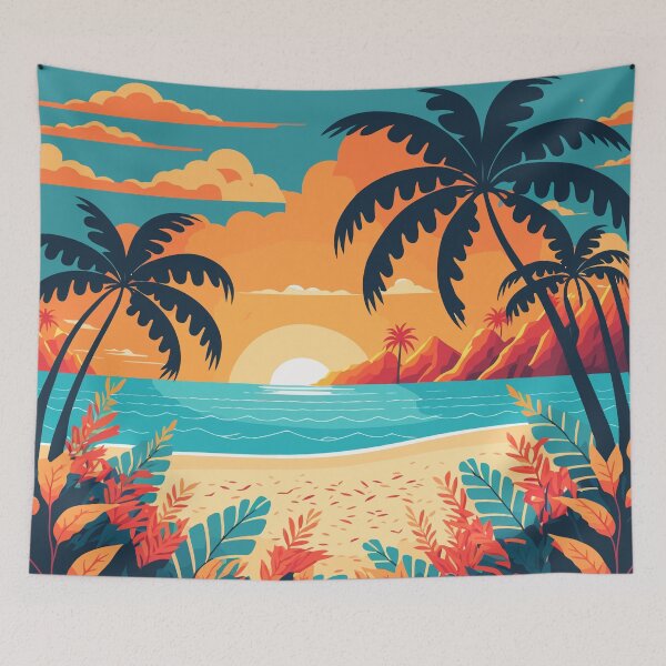 Item preview, Sunset By The Tropical Summer Beach designed and sold by Vector Scout Lab.