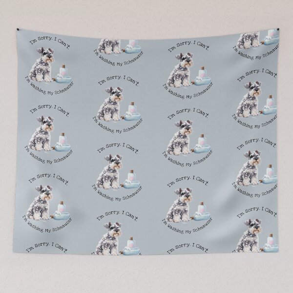 Item preview, estoy lavando mi schnauzer designed and sold by barksandsqueaks.