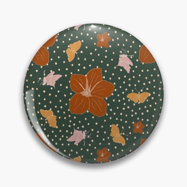 Item preview, Festive Christmas flower and butterflies - green orange designed and sold by SerahO.