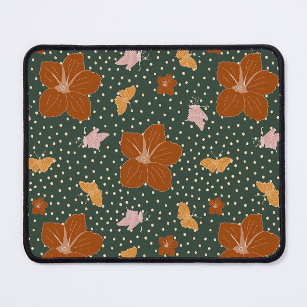Item preview, Festive Christmas flower and butterflies - green orange designed and sold by SerahO.