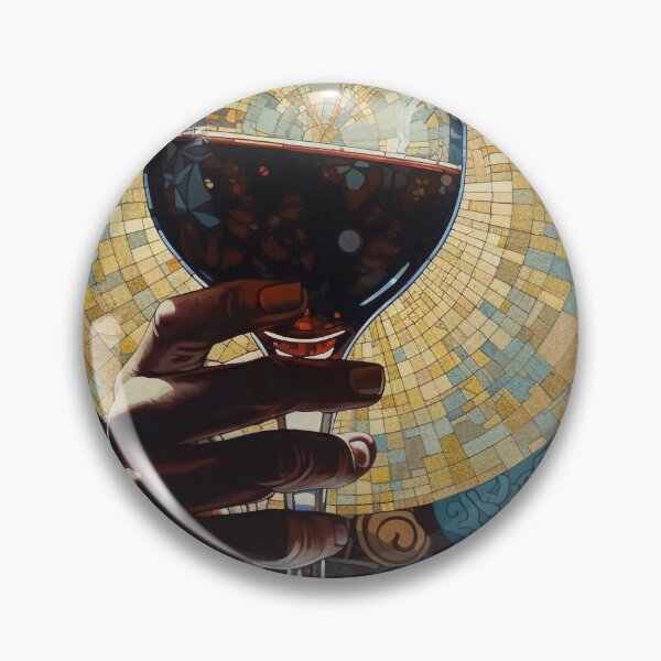 Item preview, Abstract aesthetic painting of hand with glass of wine designed and sold by TeknoDust.