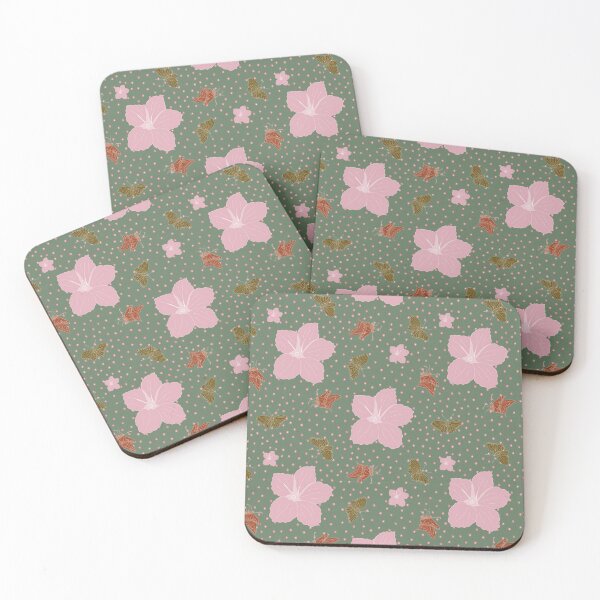 Item preview, Festive Christmas flower and butterflies - light green designed and sold by SerahO.