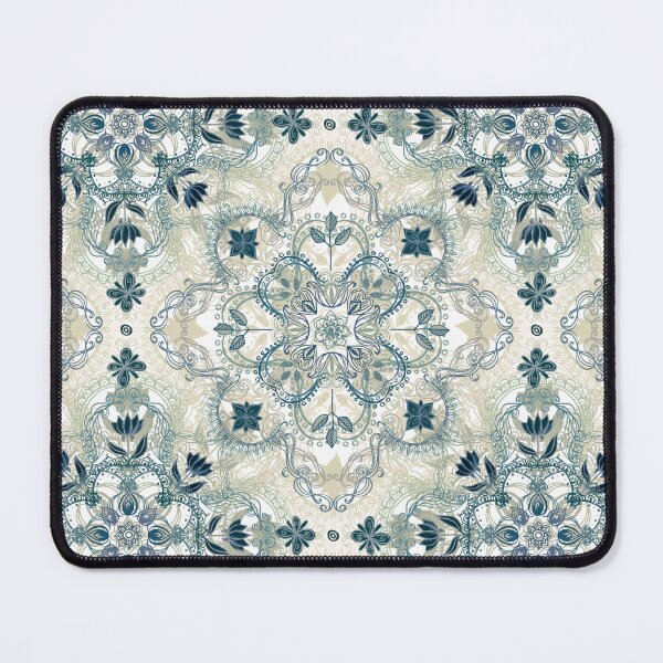 Item preview, Forest Green & Neutral Taupe Detailed Lace Doodle Pattern designed and sold by micklyn.