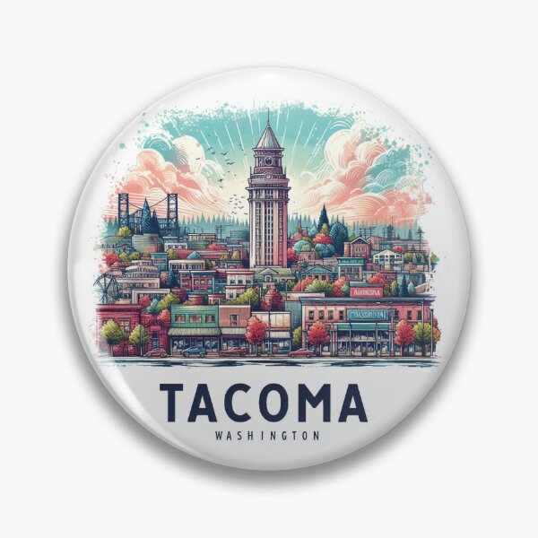 Item preview, Tacoma, Washington,  Watercolor Illustration designed and sold by PaintMeWorld.