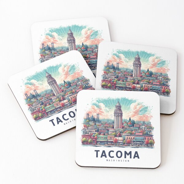 Item preview, Tacoma, Washington,  Watercolor Illustration designed and sold by PaintMeWorld.